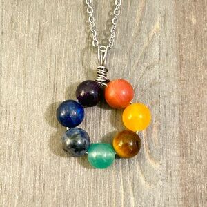 7 Chakra Necklace Handmade Chakra Pendant Stainless Steel